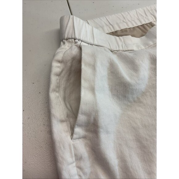 J Jill Linen Blend Capri Pants‎ Elastic Waist Large White Beach Coastal Summer - Picture 7 of 12